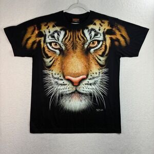 Rock Chang Tiger Graphic T Shirt Men XL Black Cotton Nature Animal Graphic
